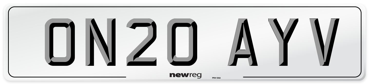 ON20 AYV Number Plate from New Reg